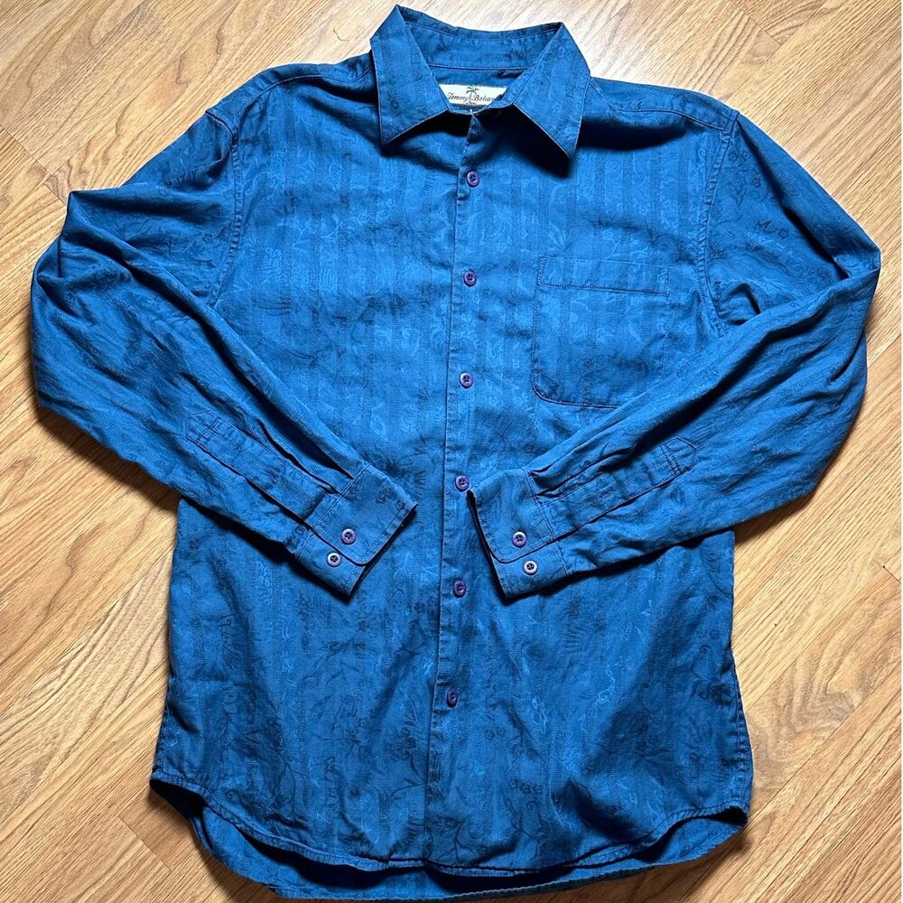Small Vintage Tommy Bahamas Floral Hawaiian Button Down